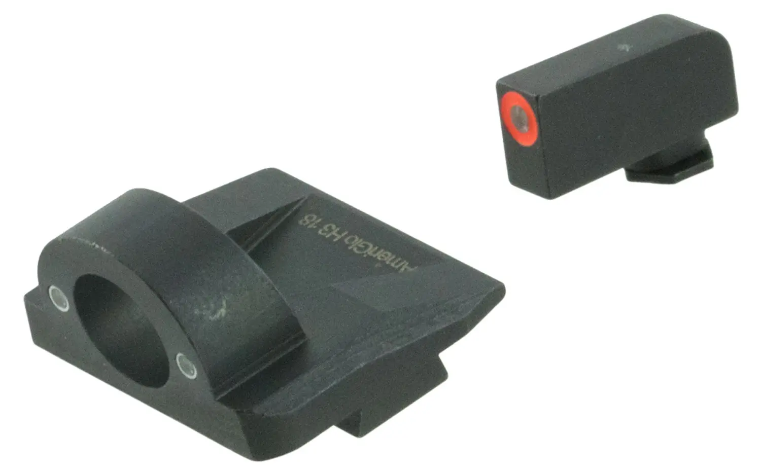 AmeriGlo GL5225 Ghost Ring Sight Set for Glock Green Tritium Orange Outline Front Sight-Green Tritium Rear Sight