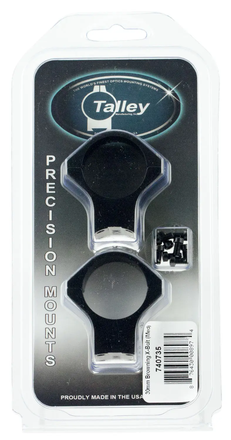 Talley 740735 Scope Mount/Ring Combo Black Anodized 30mm Tube Fits X-Bolt Medium Rings