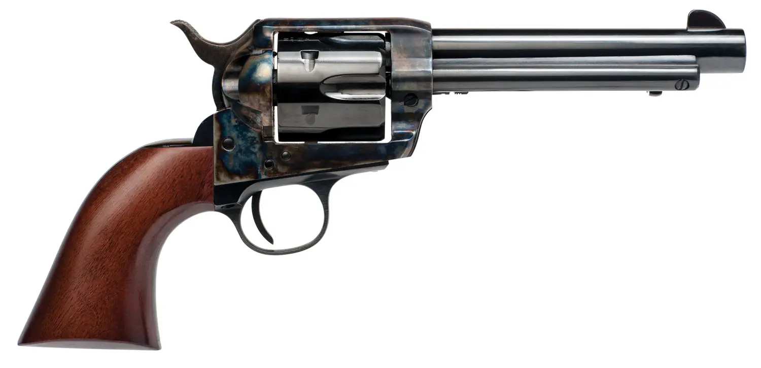 Cimarron PP401 Frontier Pre-War 1896-1940 38 Special/357 Mag 6 Shot, 5.50" Blued Steel Barrel, Blued Cylinder, Color Case Hardened Steel Frame, Walnut Grip, Exposed Hammer