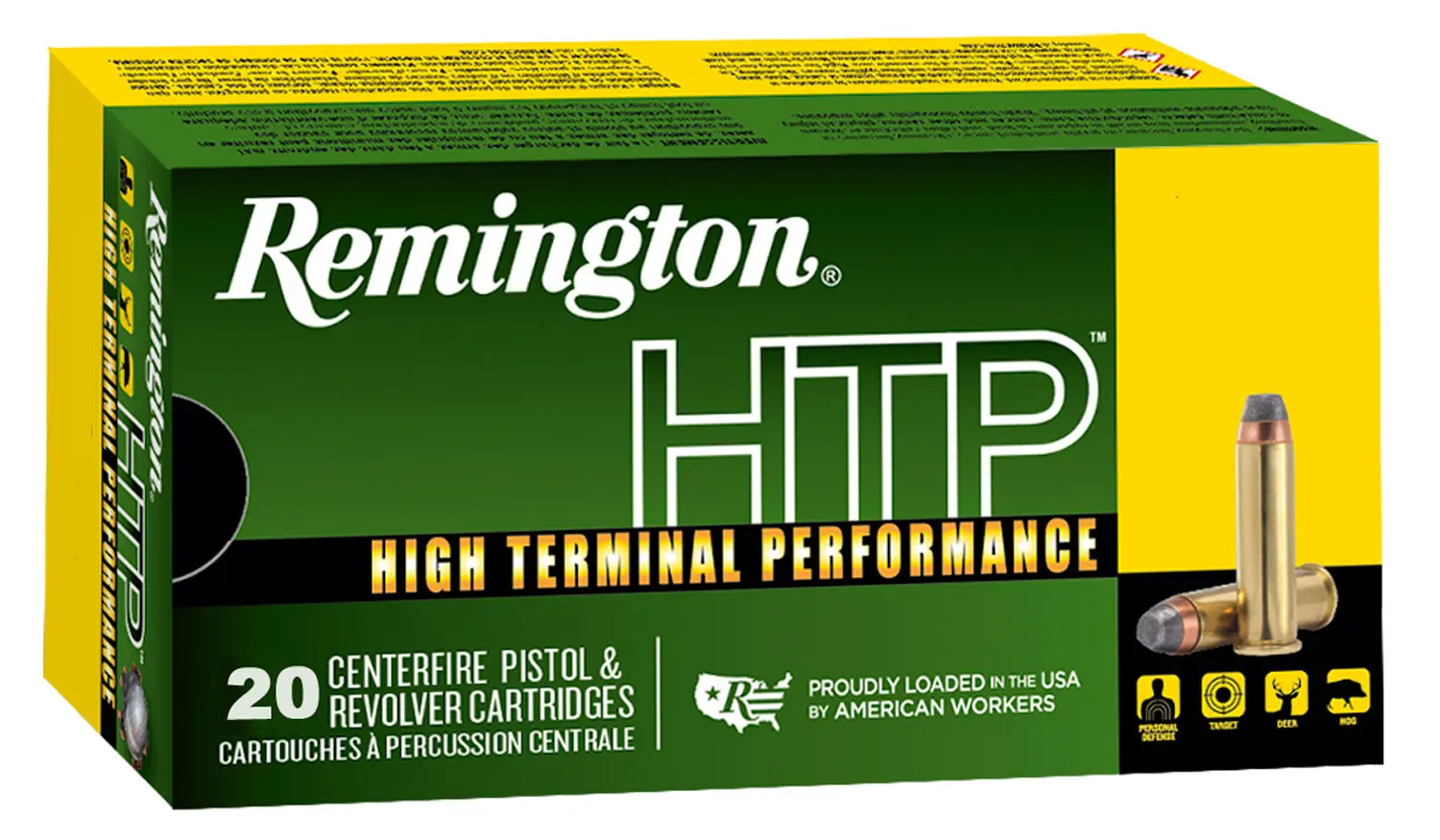 Remington Ammunition 21453 HTP 45ACP 185gr Jacketed Hollow Point 20 Per Box/25 Case