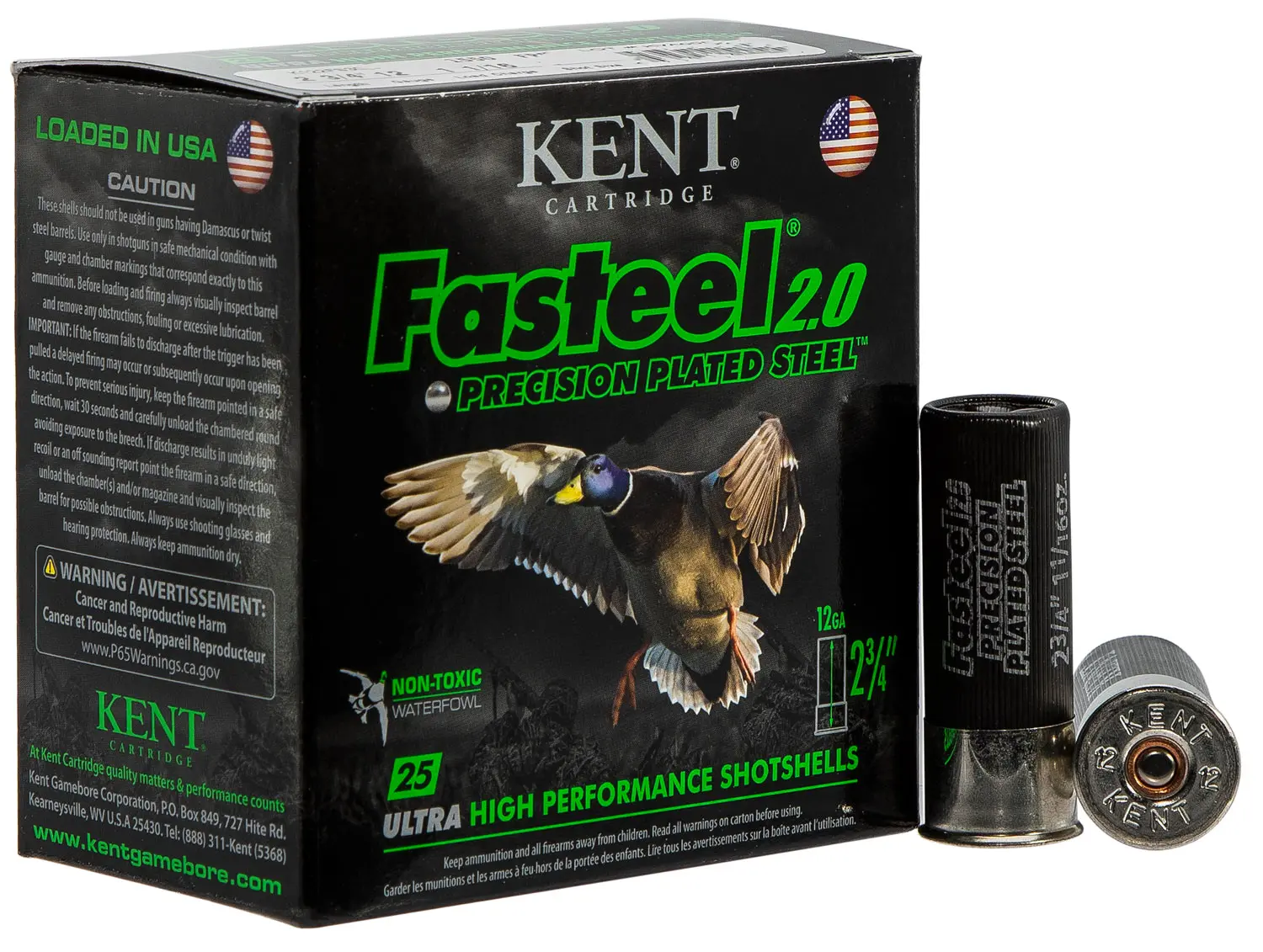 Kent Cartridge K122FS304 Fasteel 2.0 12 Gauge 2.75" 1 1/16 oz 4 Shot 25 Per Box/ 10 Case