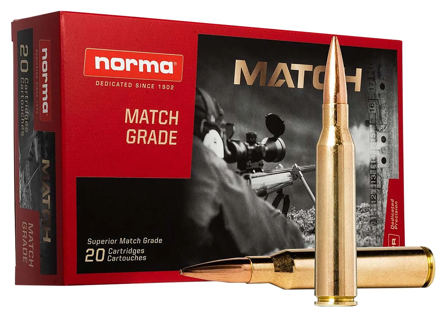 Norma Ammunition 20185272 Dedicated Precision Golden Target Match 338NormaMag 300gr 20 Per Box/10 Case
