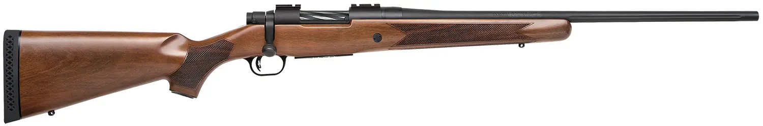 Mossberg 28026 Patriot Full Size 6.5 Creedmoor 5+1 22" Matte Blued Fluted Barrel, Drilled & Tapped Matte Blued Stainless Steel Receiver, Fixed Walnut Stock, Right Hand