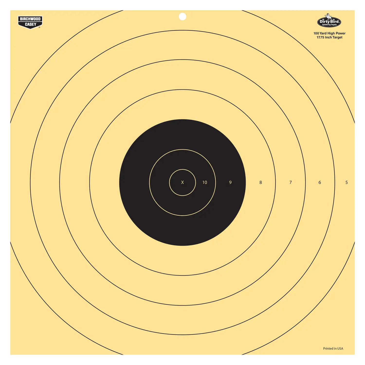 Birchwood Casey 35186 Dirty Bird 17.25" Bullseye Tagboard Hanging 100 yds Rifle Black/White 5 Pack