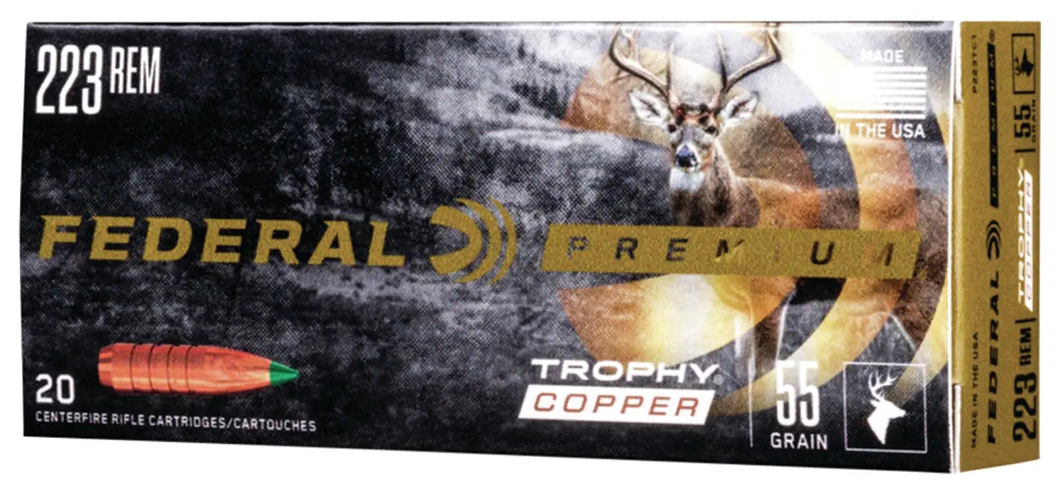 Federal P223TC1 Premium 223Rem 55gr Trophy Copper 20 Per Box/10 Case
