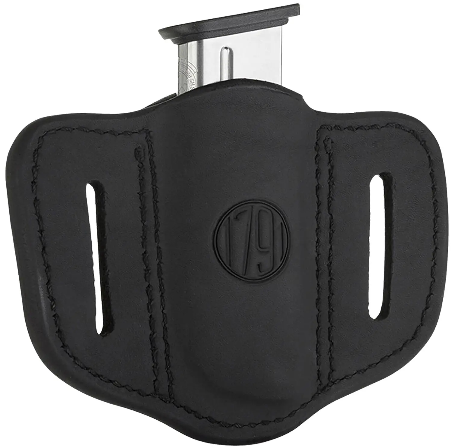 1791 Gunleather MAG11SBLA MAG1.1 Single Mag Holster Stealth Black Leather Belt Slide Compatible w/ Single Stack Ambidextrous
