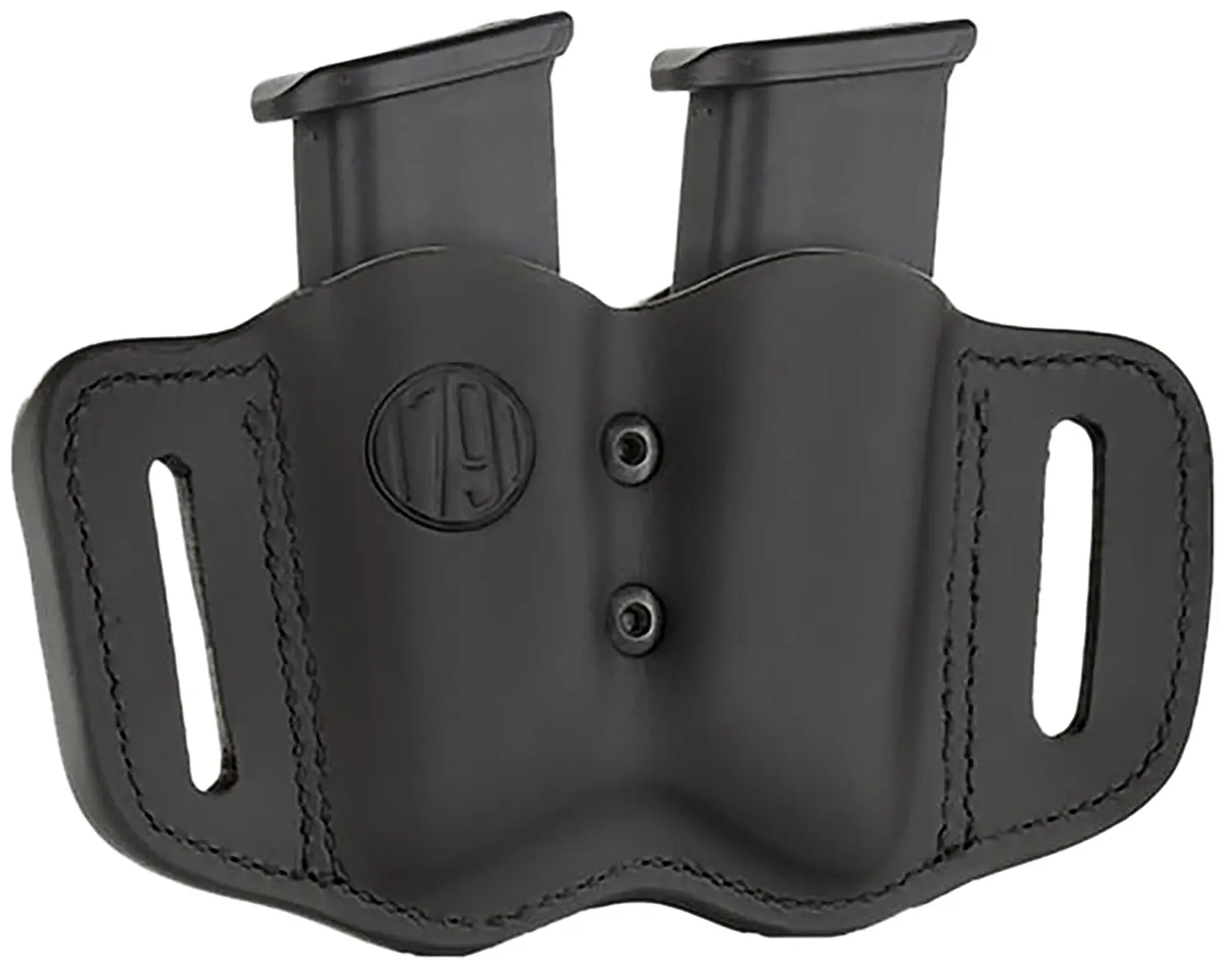 1791 Gunleather MAGF22SBLA MAG-F Double Mag Holster Stealth Black Leather Belt Slide Compatible w/ Double Stack Ambidextrous