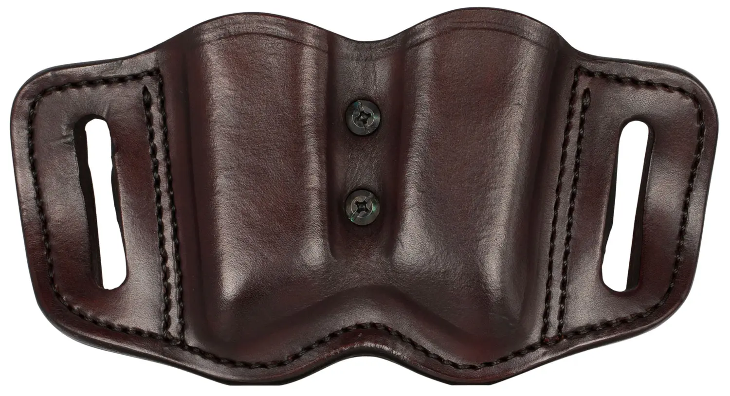 1791 Gunleather MAGF22SBRA MAG-F Double Mag Holster Signature Brown Leather Belt Slide Compatible w/ Double Stack Ambidextrous