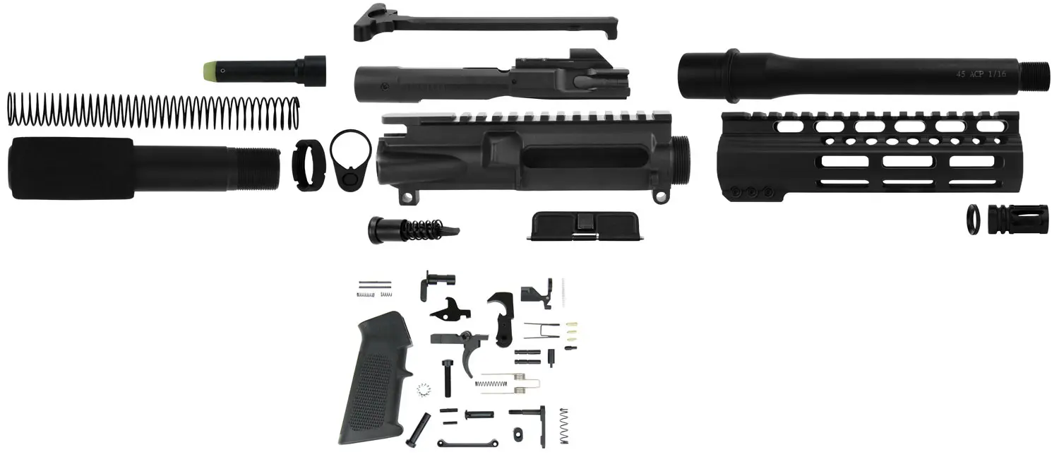 TacFire SSPK45ACPLPK AR Build Kit Pistol 45 ACP AR-10 Black Nitride Steel 5/8"-24 tpi *Sports South Exclusive.