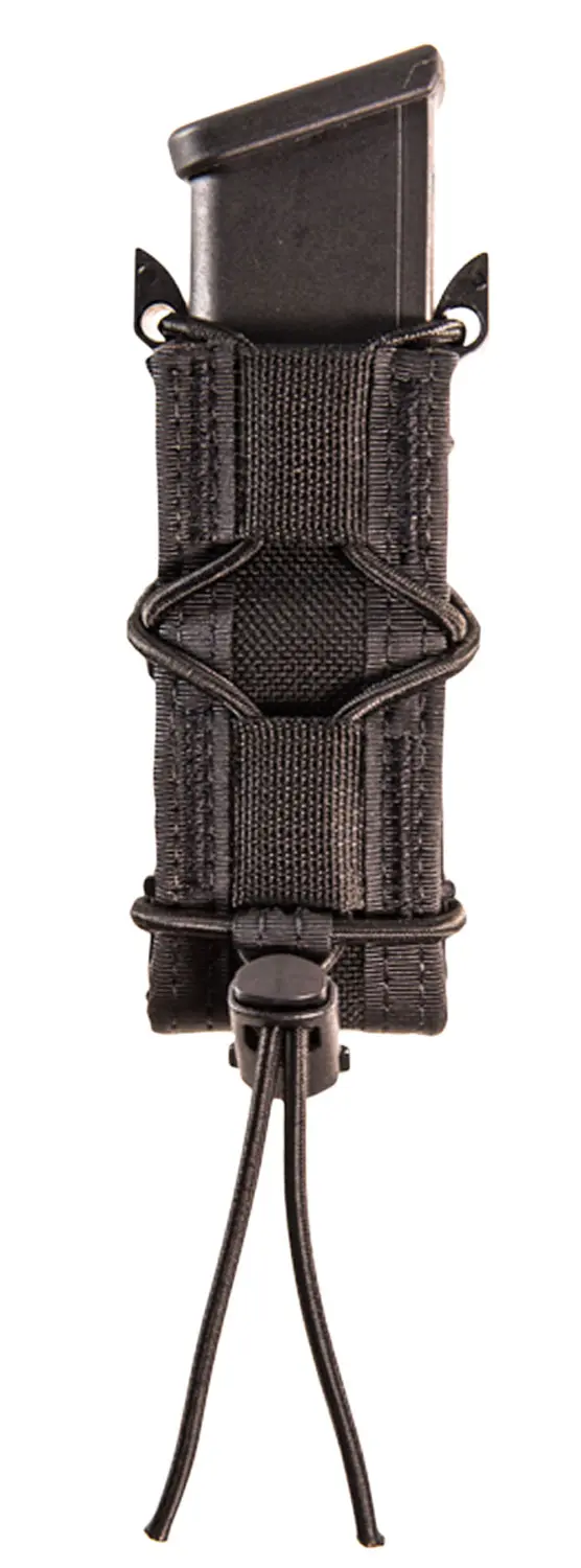 Holster for firearm with adjustable retention strap.