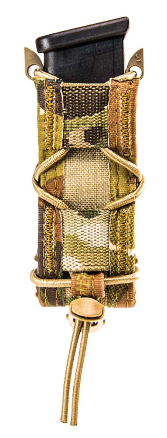 Tactical MOLLE pouch with camouflage pattern and adjustable straps.