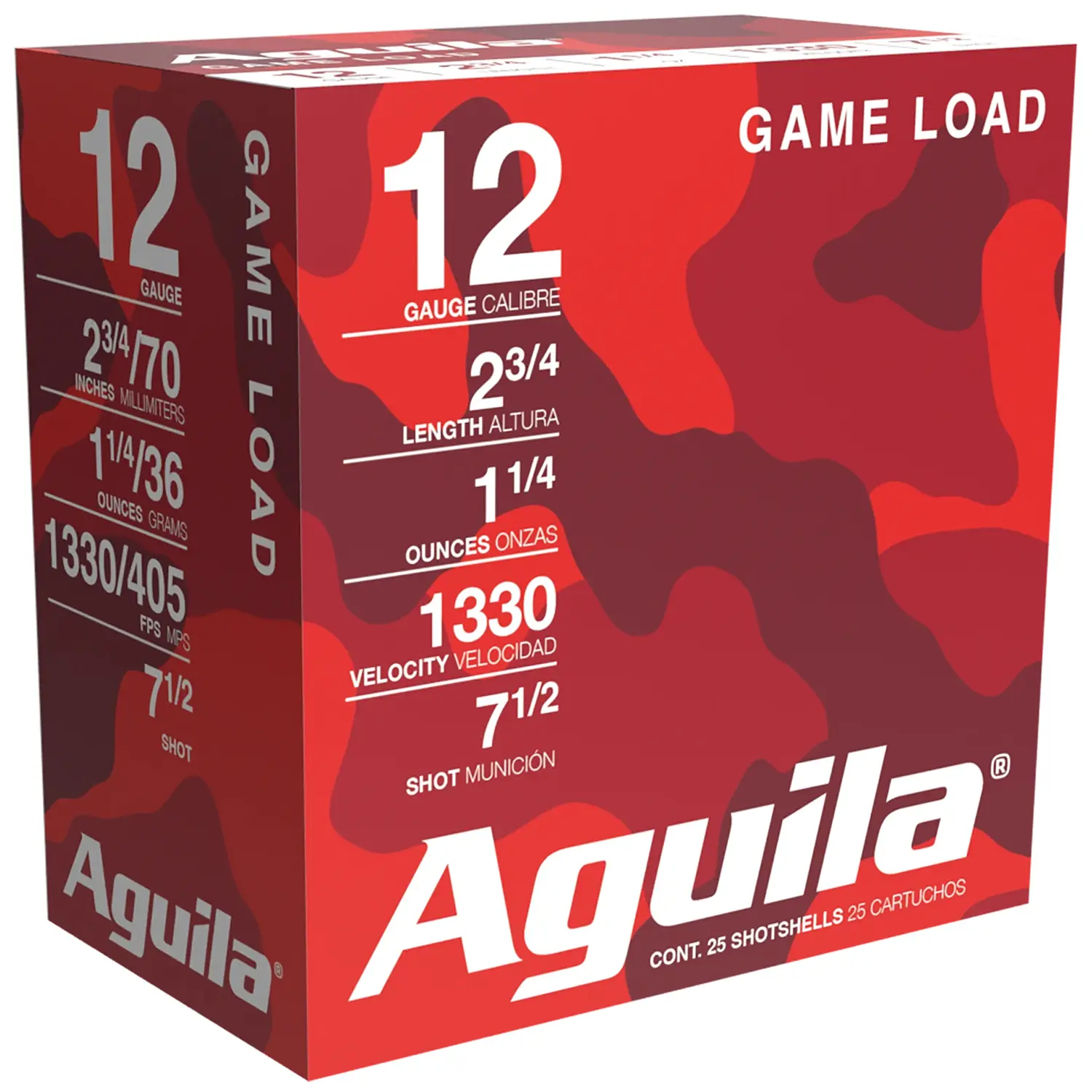 Aguila 1CHB1207 Game Load 12Gauge 2.75" 1 1/4oz 7.5Shot 25 Per Box/10 Case