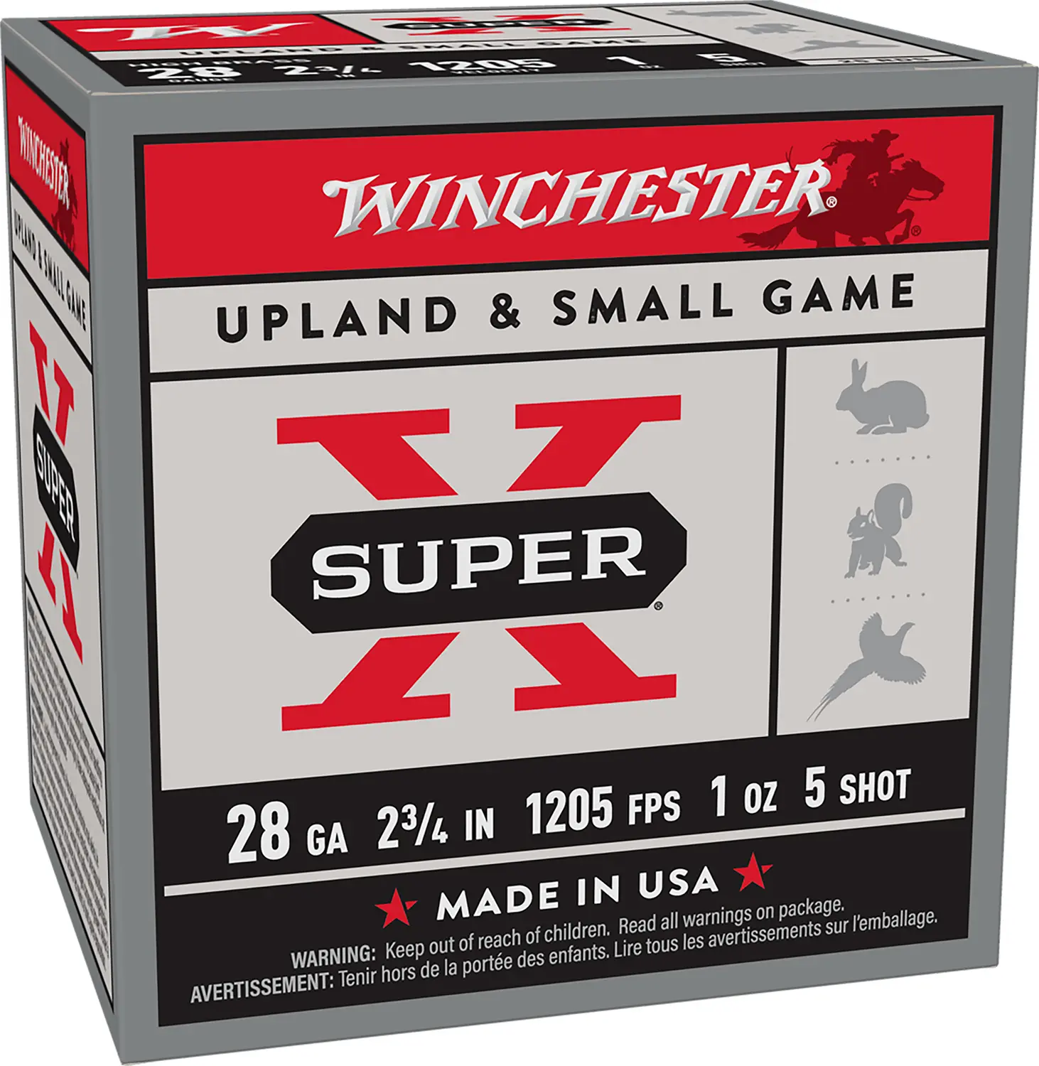 Winchester Ammo X28H5 Super X Heavy Game Load High Brass 28Gauge 2.75" 1oz 5Shot 25 Per Box/10 Case