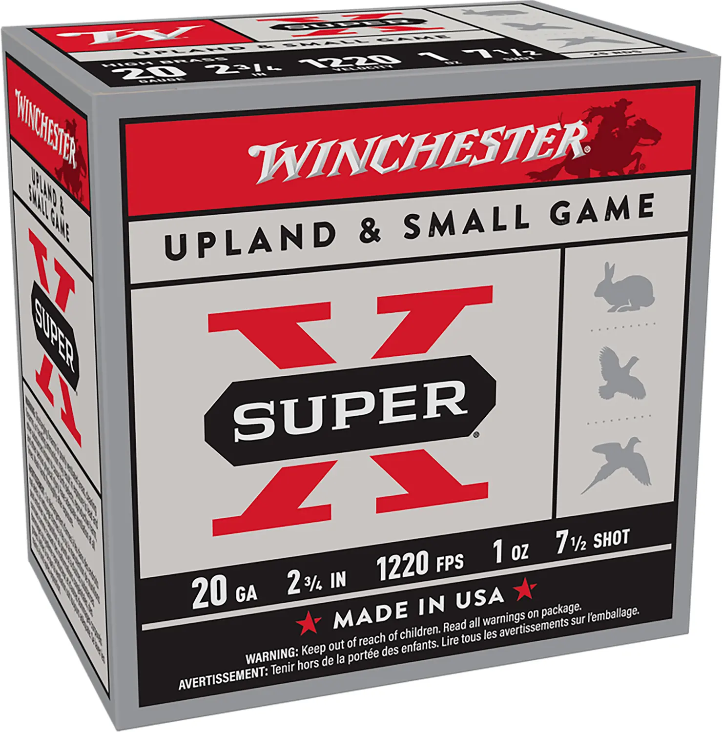 Winchester Ammo X207 Super X Heavy Game Load High Brass 20Gauge 2.75" 1oz 7.5Shot 25 Per Box/10 Case
