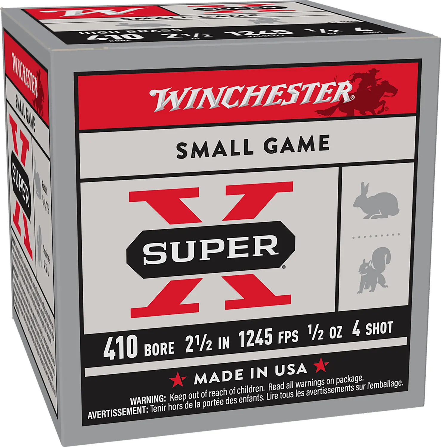 Winchester Ammo X414 Super X Heavy Game Load High Brass 410Gauge 2.50" 1/2oz 4Shot 25 Per Box/10 Case