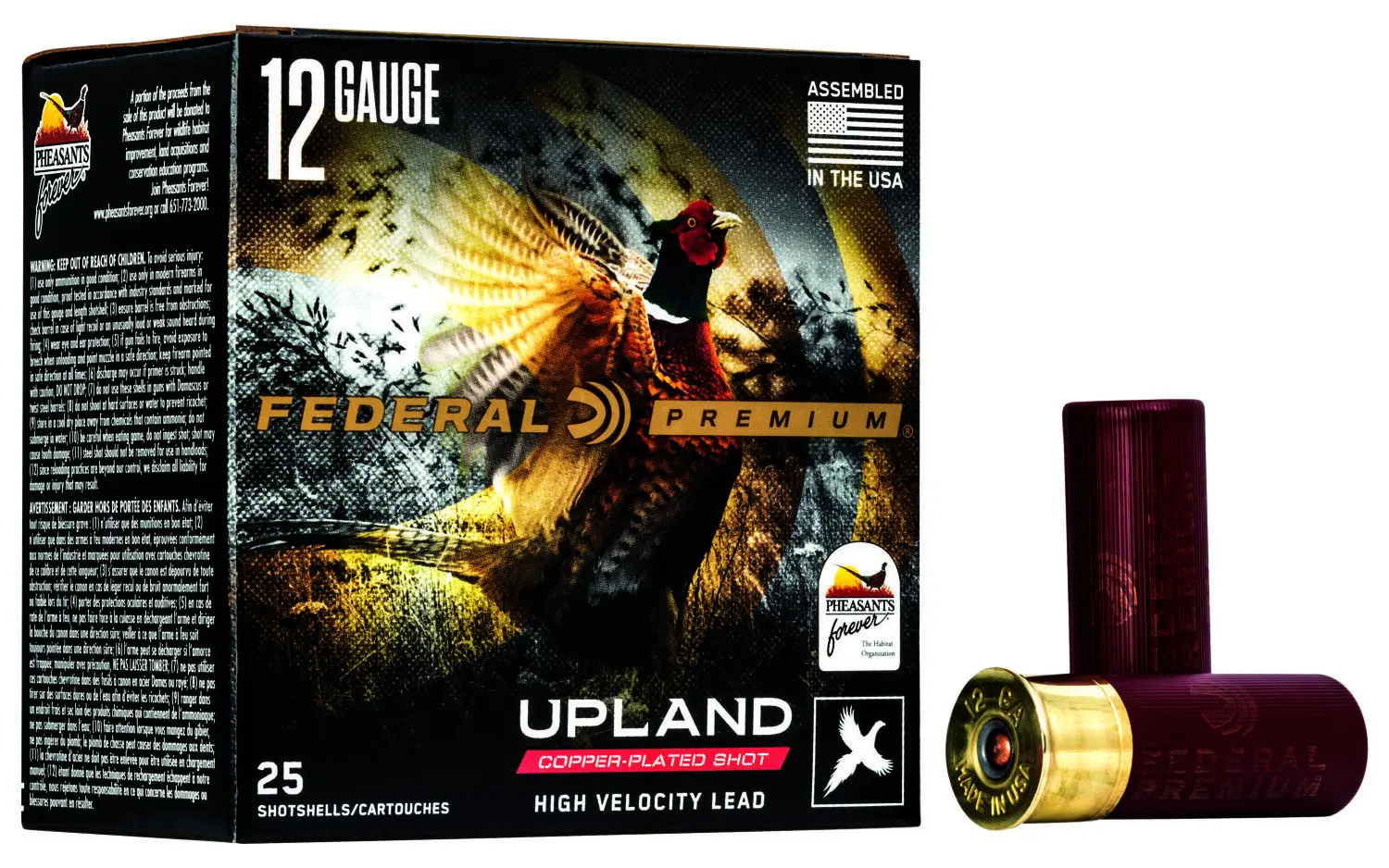 Federal PF15475 Premium Wing-Shok Pheasant Forever High Velocity 12Gauge 2.75" 1 1/4oz 7.5Shot 25 Per Box/10 Case