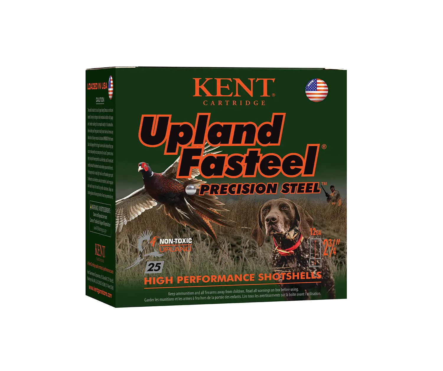 Kent Cartridge K122US327 Upland Fasteel 12Gauge 2.75" 1 1/8oz 7Shot 25 Per Box/10 Case