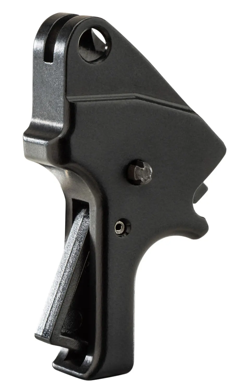 Black trigger lock for firearm safety and security.