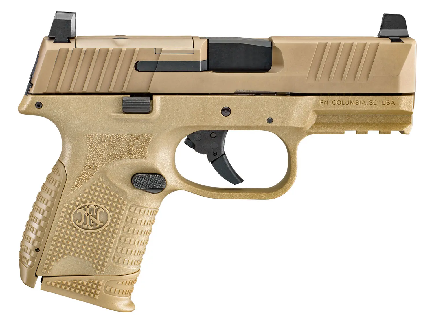 FN 66100574 509C MRD 9mm Luger 15+1/12+1, 3.70" Black Recessed Target Crown/Steel Barrel, Flat Dark Earth PVD Optic Ready/Serrated Slide & Polymer Frame w/Picatinny Rail, Ambidextrous