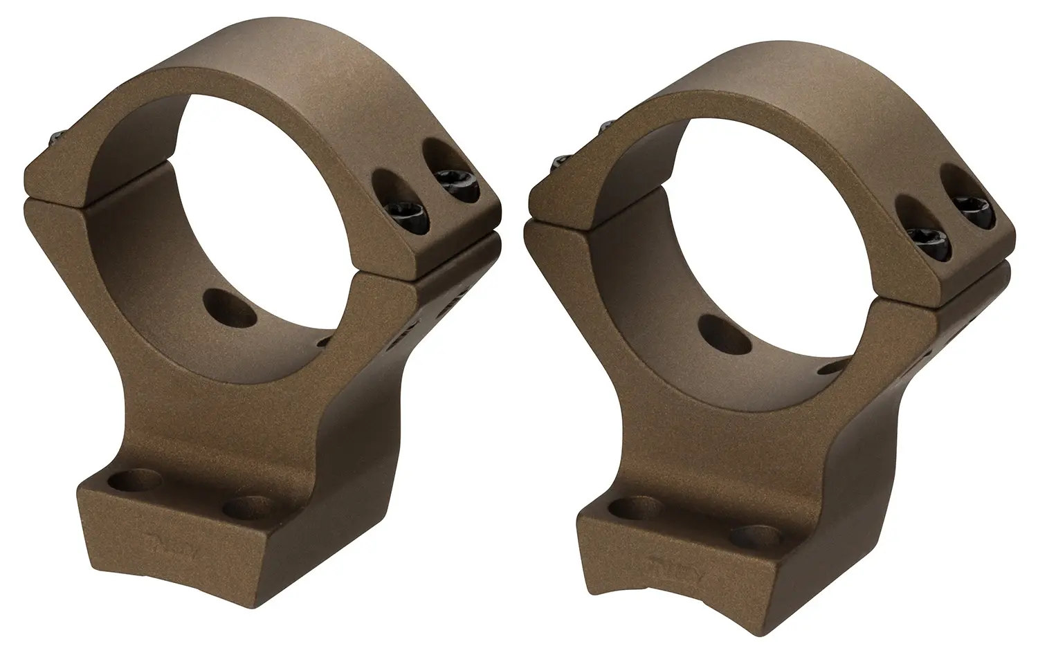 Scope rings for secure firearm attachment.