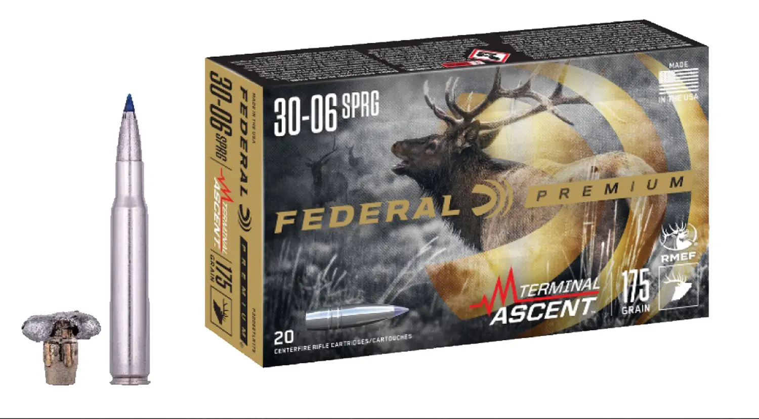 Federal P3006TA1 Premium Terminal Ascent 30-06Springfield 175gr 20 Per Box/10 Case