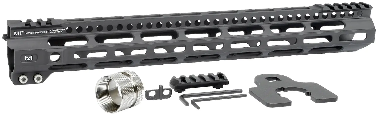 Midwest Industries MIULW15 Ultralight AR-15 Black Hardcoat Anodized Aluminum/Polymer 15" Picatinny/M-LOK