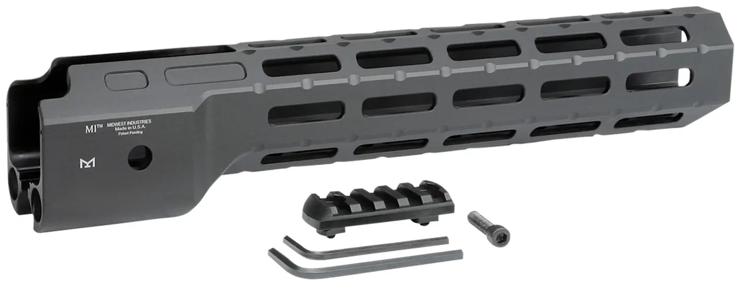 Midwest Industries MICRPC9 Combat Ruger PC9 M-Lok Handguard Black Hardcoat Anodized 6061-T6 Aluminum 12"