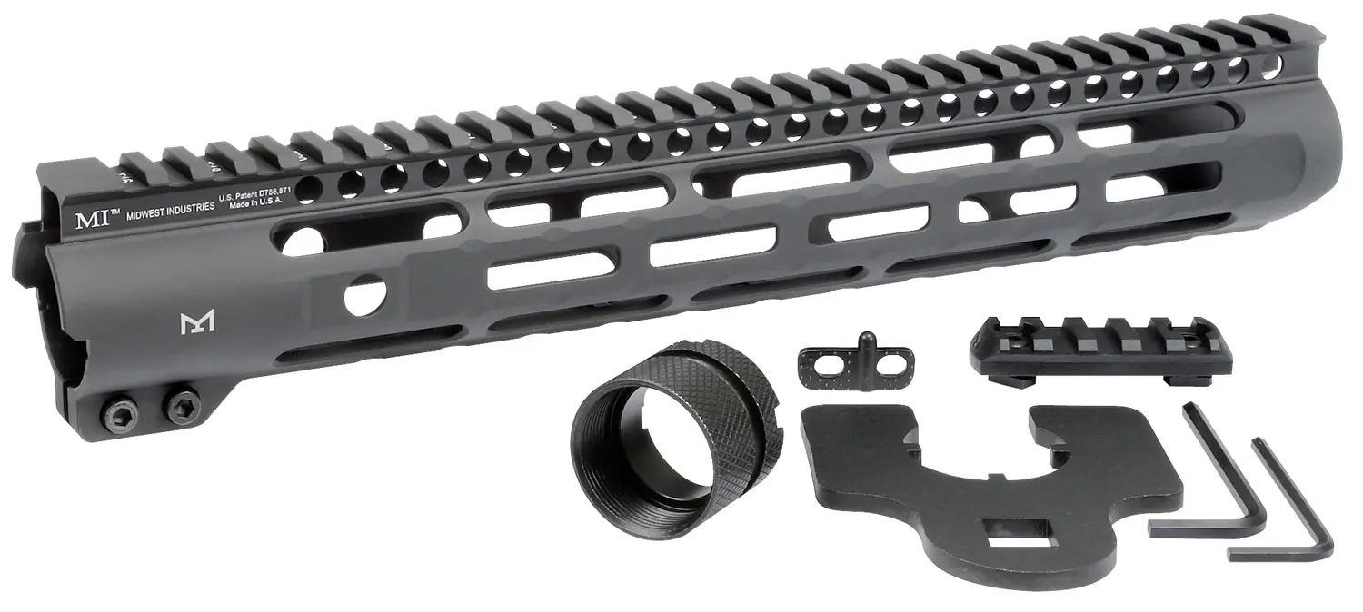 Midwest Industries MISLH12625 Slimline AR-15 Black Hardcoat Anodized Aluminum/Polymer 12.625" Picatinny/M-LOK
