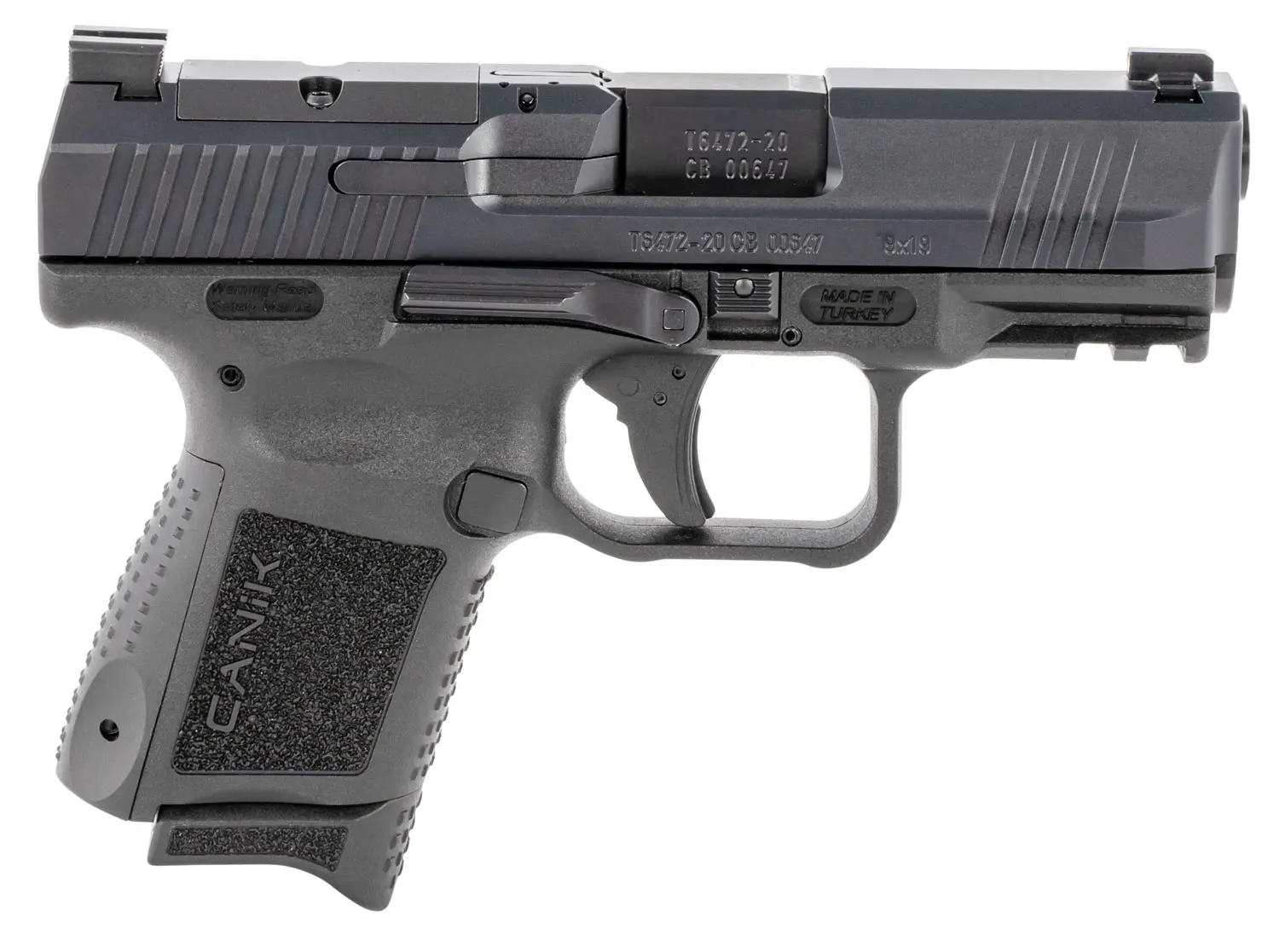 Canik HG5643N TP9 Elite Subcompact 9mm Luger 15+1/12+1, 3.60" Black Nitride Match Grade Barrel, Optic Ready/Serrated Steel Slide, Polymer Frame w/Picatinny Rail & Interchangeable Backstrap Grip