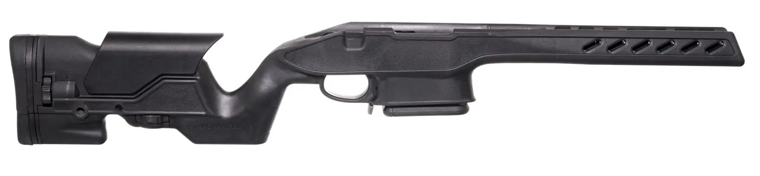 Archangel AA1500SA Precision Stock Black Synthetic Fixed with Adjustable Cheek Riser for Weatherby Vanguard; Howa 1500 Short Action Includes Mag