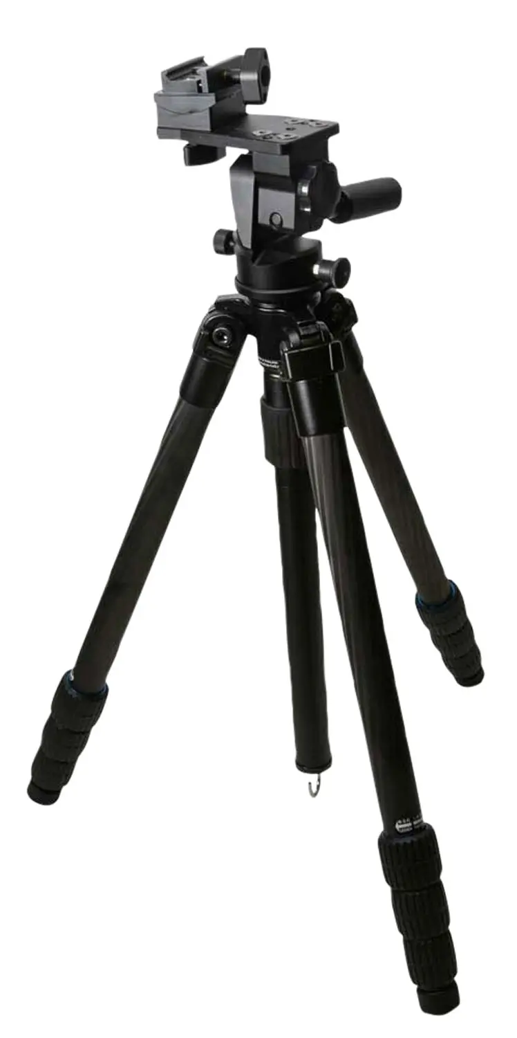 KOPF Jager KJ85004K K800 Tripod made of Carbon Fiber with Black Finish, Adjustable Reaper Rail, 4-Level Leg Extension, 21-87 Degree Pan & Tilt