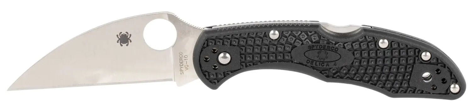 Spyderco C11FPWCBK Delica 4 Lightweight 2.87" Folding Wharncliffe Plain VG-10 SS Blade Black Textured FRN Handle Includes Pocket Clip