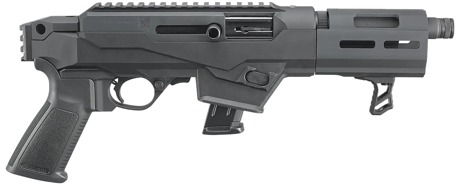 Ruger 29101 PC Charger 9mm Luger 10+1 6.50" Threaded Barrel, Black Hard Coat Anodized Finish, Glass-Filled Polymer Chassis, Takedown Stock, 7075-T6 Aluminum Picatinny Rail, Optics Ready