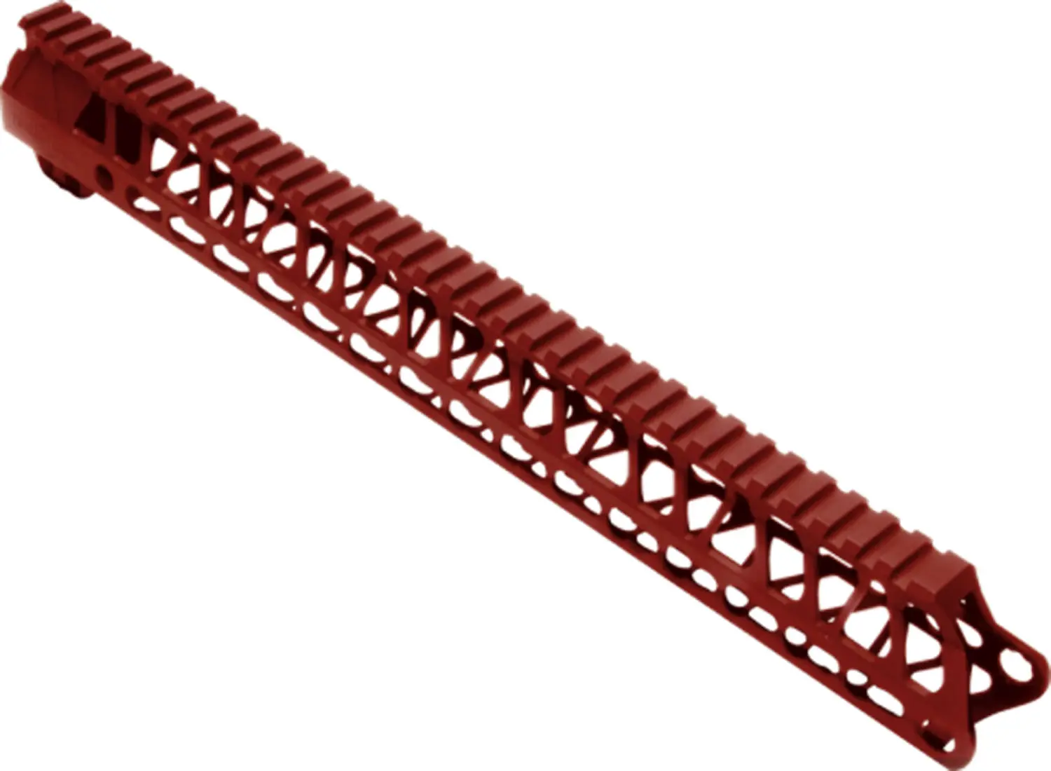 Rail handguard for rifles and firearms, made of durable red polymer material.