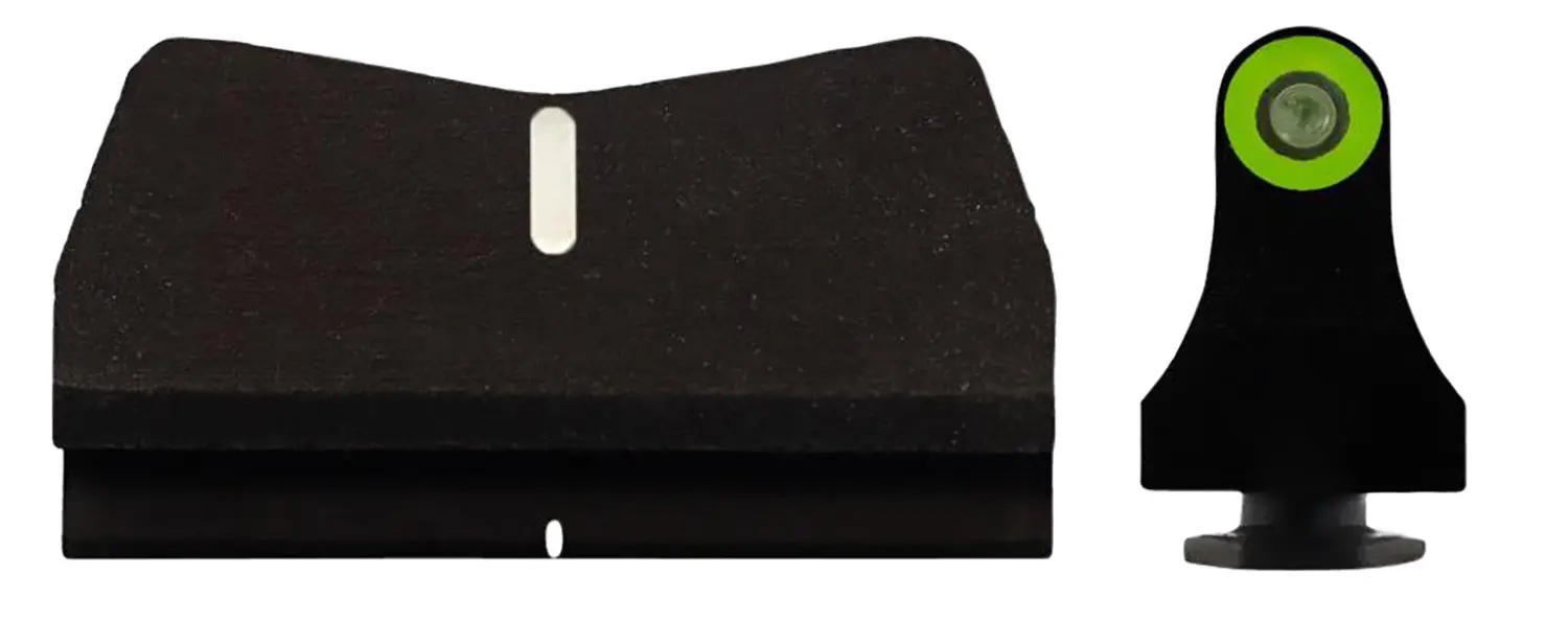 XS Sights GL0015P4G DXT2 Standard Dot Green/White Tritium Front/Black/White Rear/Black Frame, Compatible w/ Glock 17/19, Front Post/Rear Dovetail Mount
