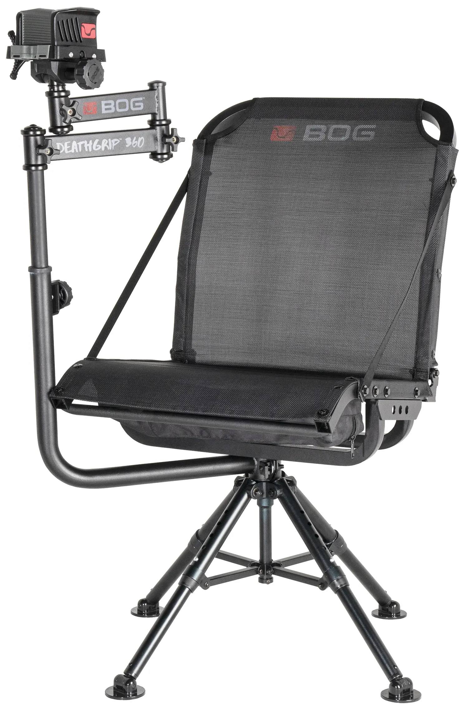 Bog-Pod 1134447 DeathGrip 360 Shooting Rest Chair, Black Aluminum, Extendable Leg Height, 400lbs. Weight Capacity