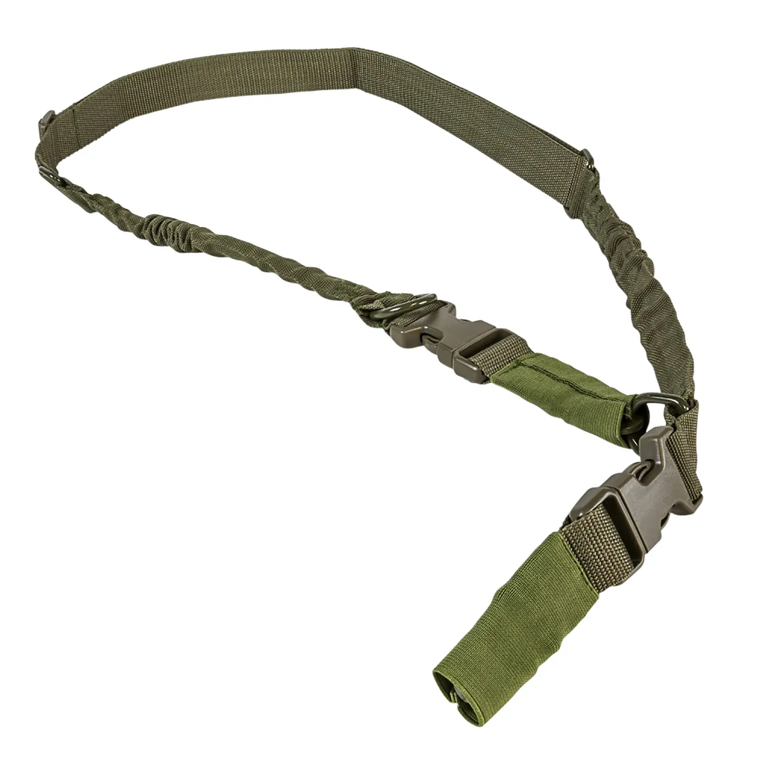 NcStar AARS21PG VISM Sling Green Nylon Strap w/Elastic Shock-Cord 55"-72" OAL Adjustable Bungee