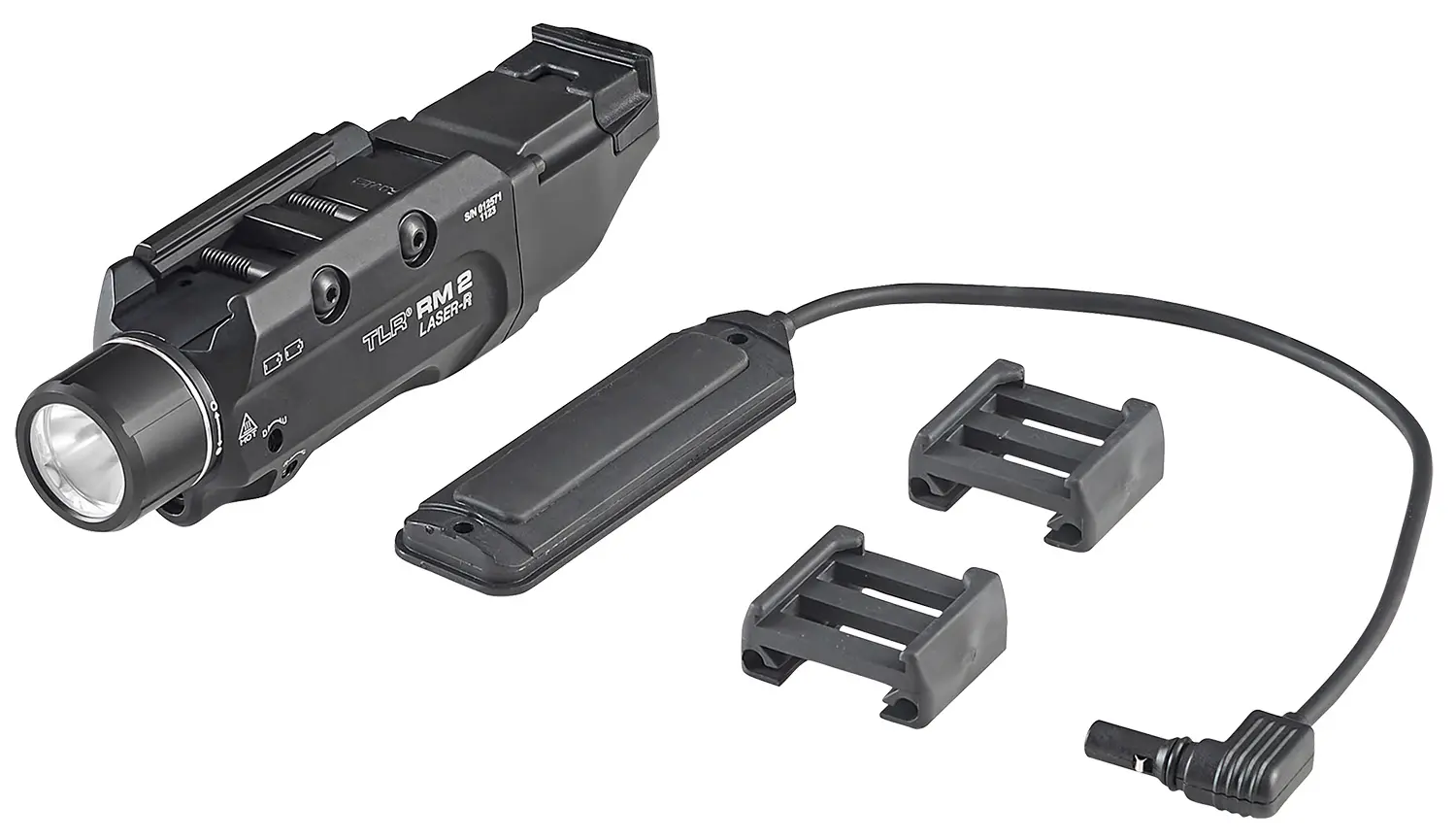 Streamlight 69447 TLR-2 RM w/Laser Black Aluminum, 1,000 Lumens White LED Bulb/Red Laser, 297 Meters Beam, Picatinny Rail Mount