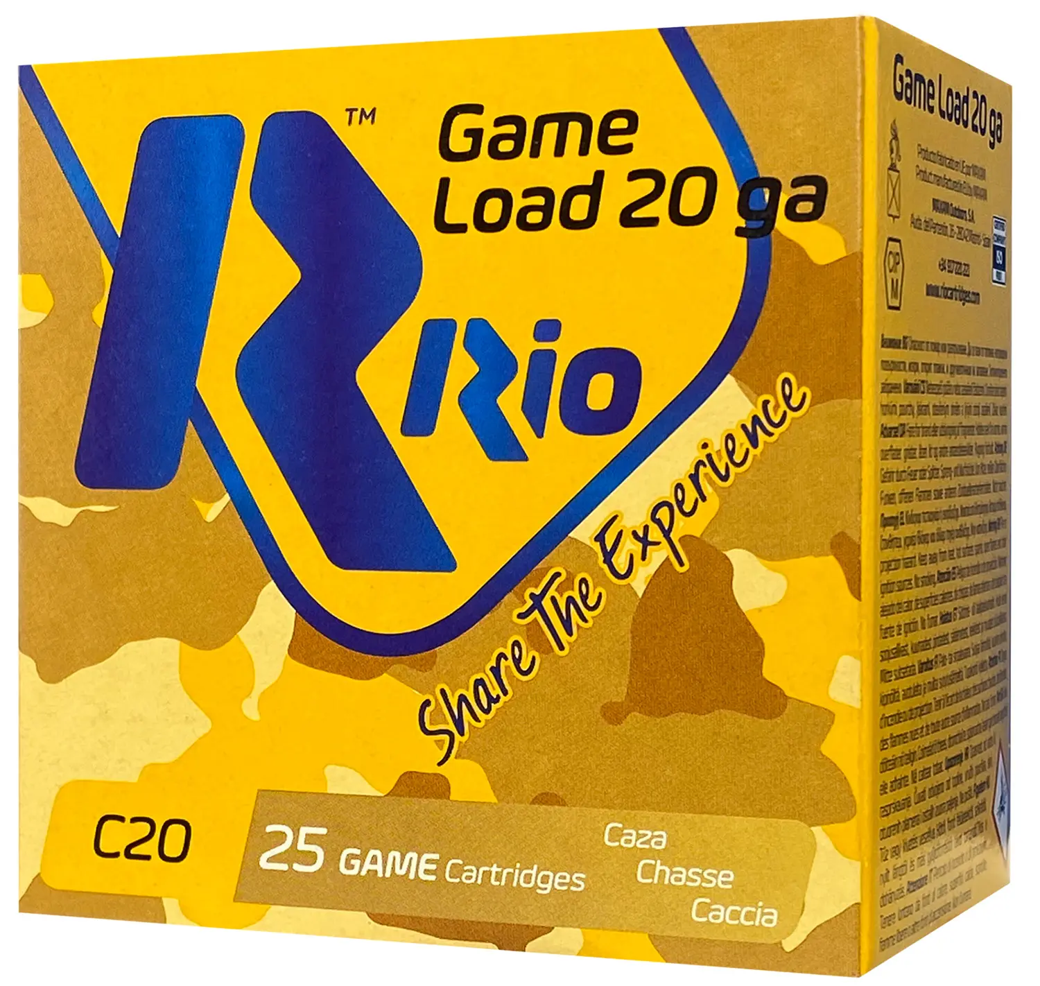 Rio Ammunition RC206 Game Load 20Gauge 2.75" 1oz 6Shot 25 Per Box/10 Case