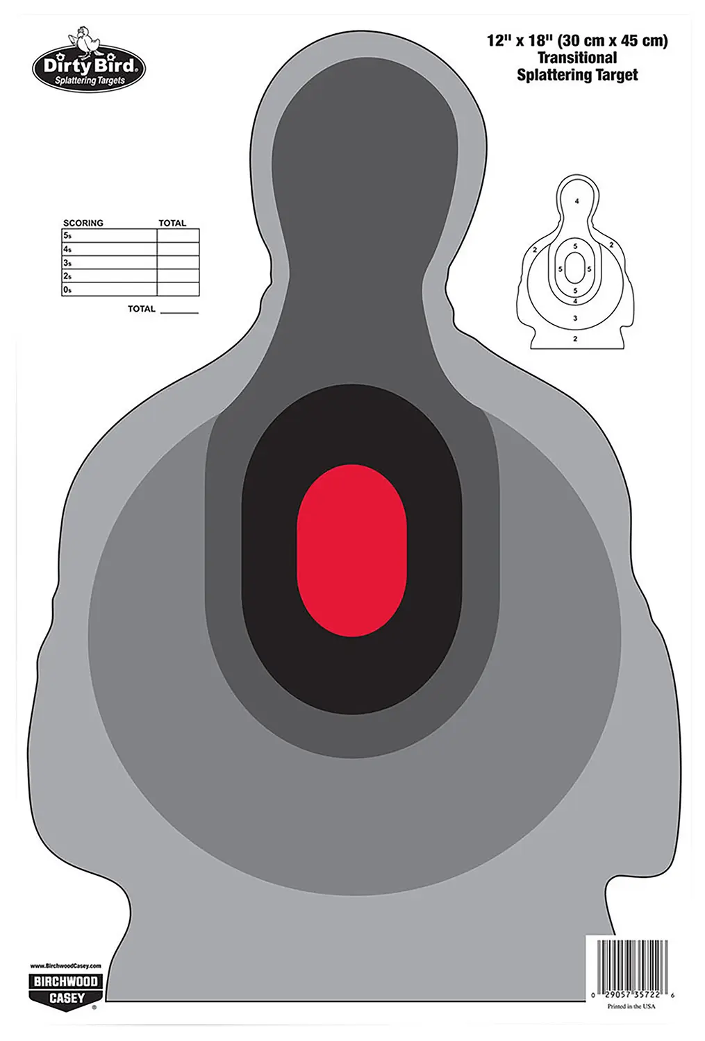 Birchwood Casey 35727 Dirty Bird Silhouette Tagboard Target 12" x 18" 8 Per Pkg