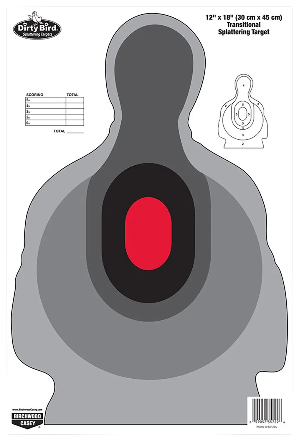 Birchwood Casey 35722 Dirty Bird Silhouette Tagboard Target 12" x 18" 100 Per Pkg