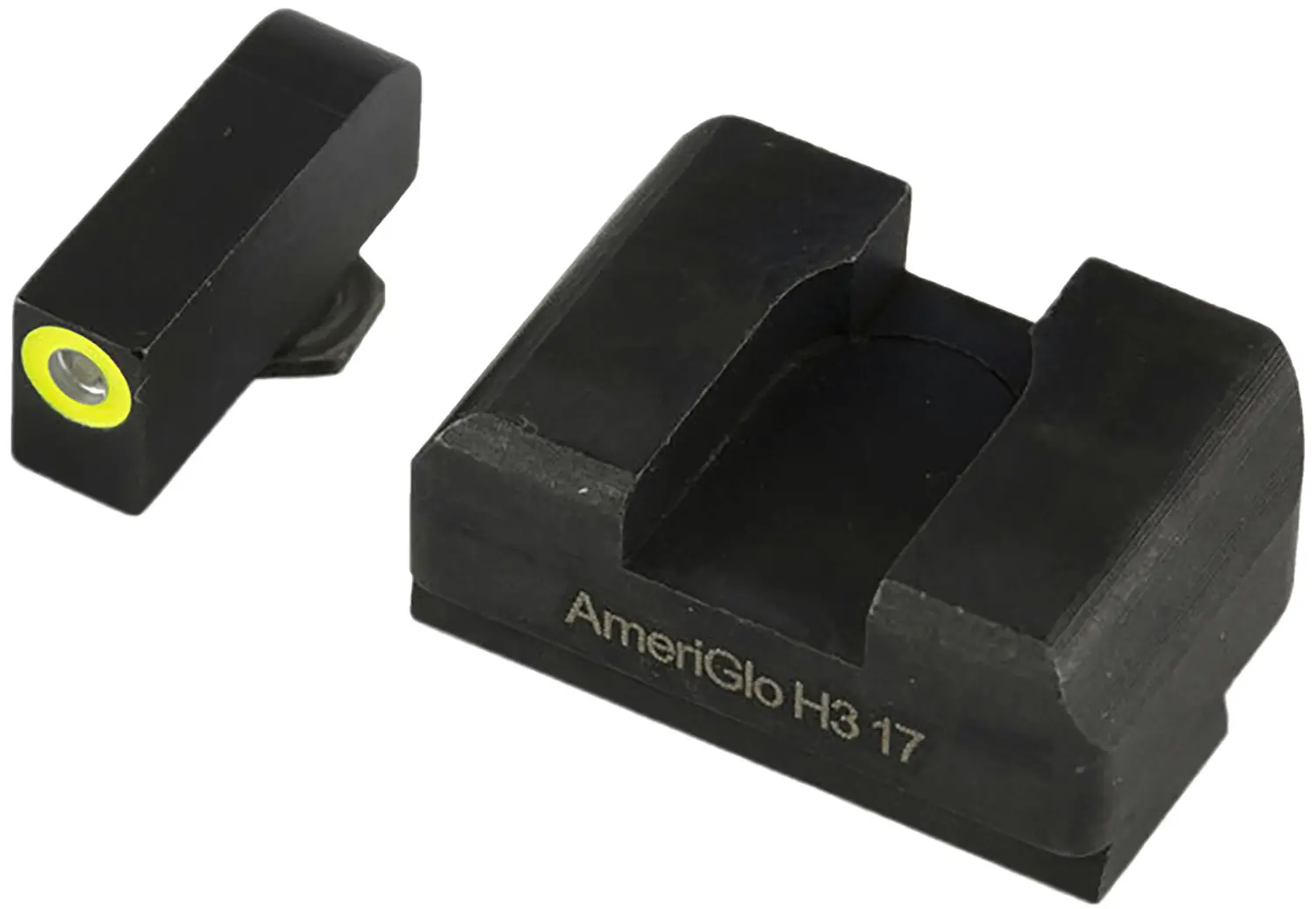AmeriGlo GL611 Optic Compatible Sight Set for Glock XL Tall Green Tritium LumiGreen Outline Front Sight-Black Rear Sight