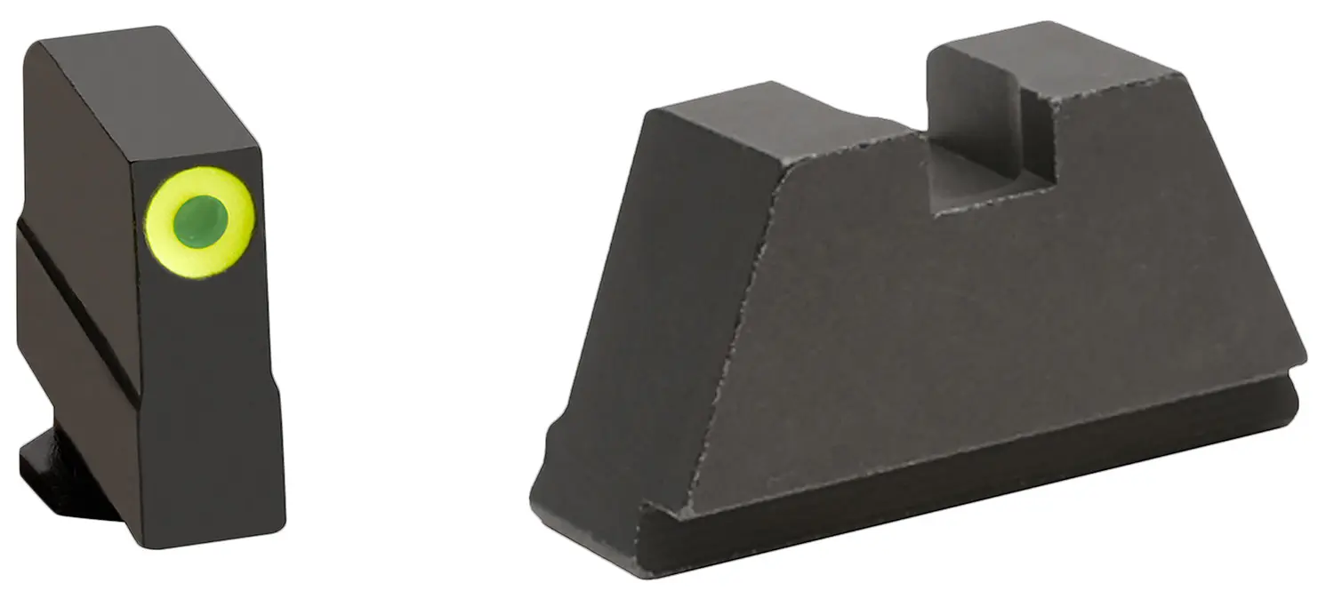 AmeriGlo GL691 Optic Compatible Sight Set for Glock 3XL Tall Green Tritium Lumigreen Outline Front Sight-Black Rear Sight
