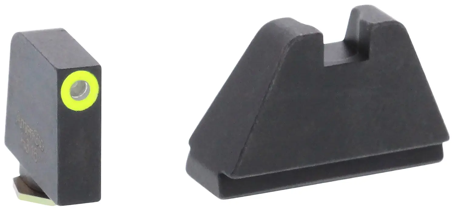 AmeriGlo GL682 Optic Compatible Sight Set for Glock 5XL Tall Green Tritium LumiGreen Outline Front Sight-Black Rear Sight