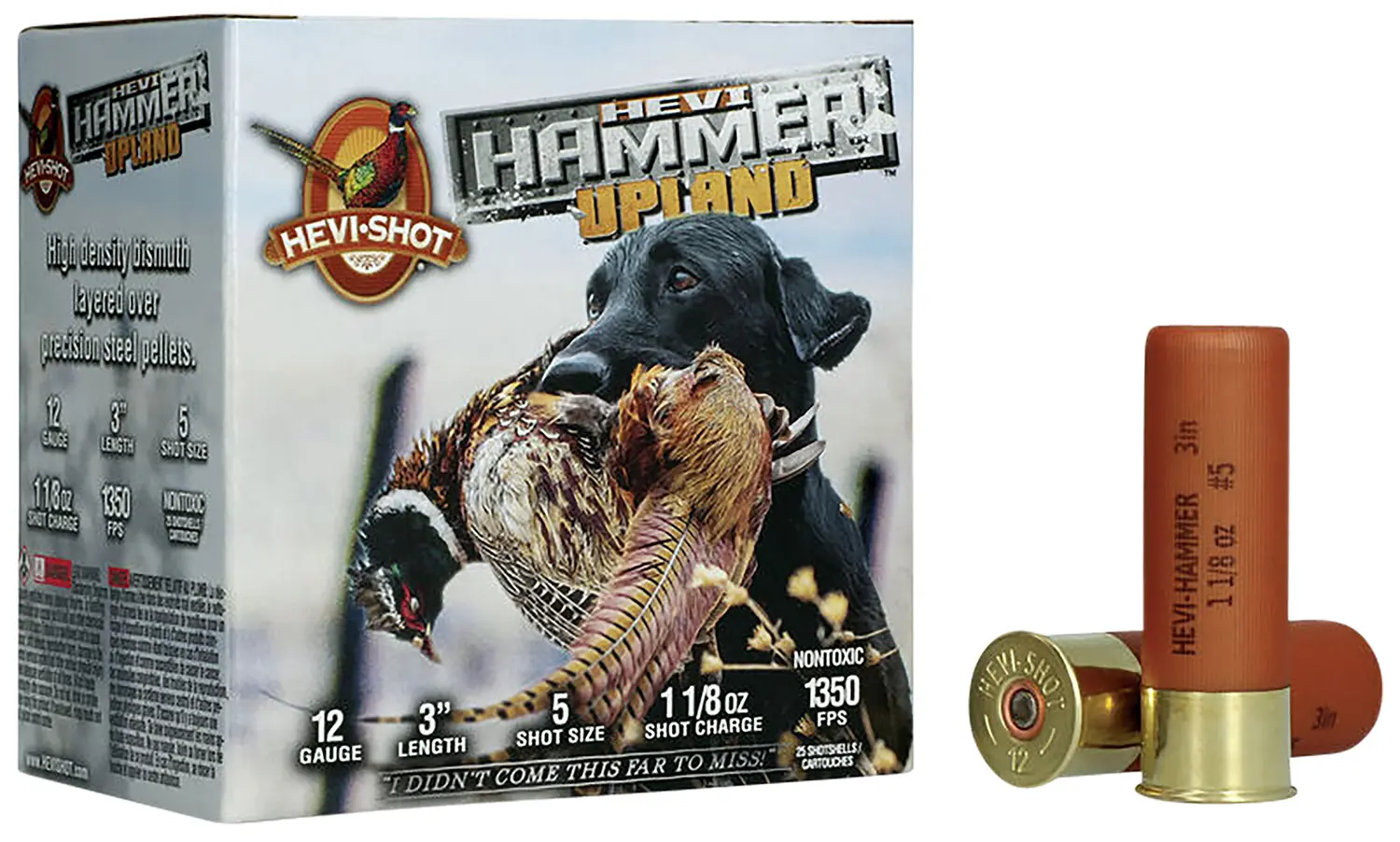 HEVI-Shot HS29125 HEVI-Hammer Upland 12Gauge 3" 1 1/8oz Steel/Bismuth 5Shot 25 Per Box/10 Case