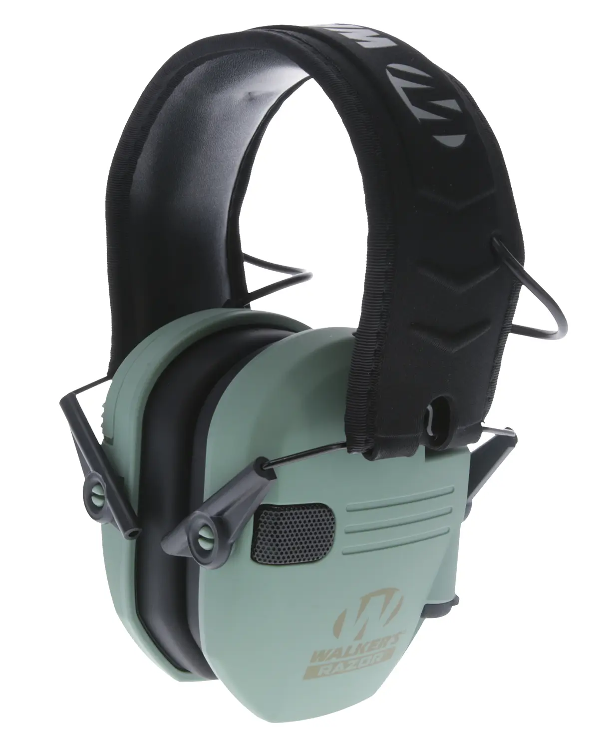 Walker's GWPRSEMSGN Razor Slim Electronic Muff 23 dB Over the Head Sage Green/Black Polymer