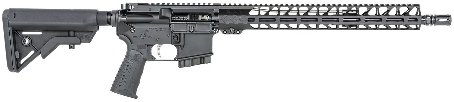Tactical rifle featuring a sleek design, adjustable stock, and advanced rail system for versatile fi.