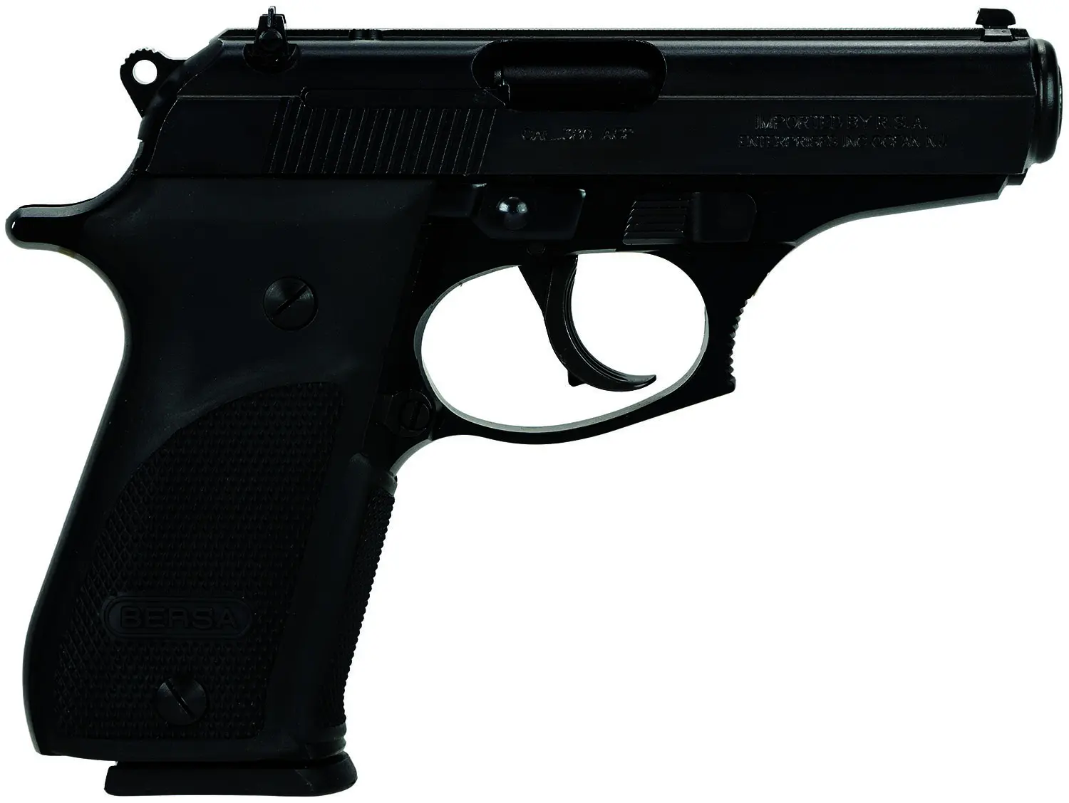 Bersa THUN380PM15 Thunder Plus Sub-Compact Frame 380 ACP 15+1, 3.50" Black Steel Barrel, Matte Black Serrated Steel Slide & Aluminum Frame w/Beavertail, Black Right Hand