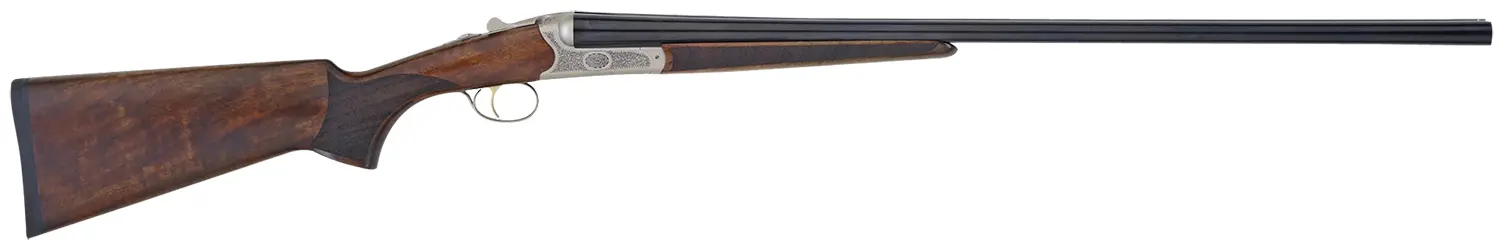 TriStar 38116 Bristol SxS Full Size 16 Gauge Break Open 3" 2rd 28" Blued Side By Side Barrel, Nickel Engraved w/24K Gold Inlay Steel Receiver, Fixed Oiled Turkish Walnut Stock, Right Hand