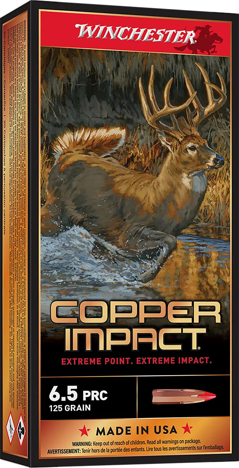 Winchester Copper Impact 6.5 PRC 125 Grain ammunition box.